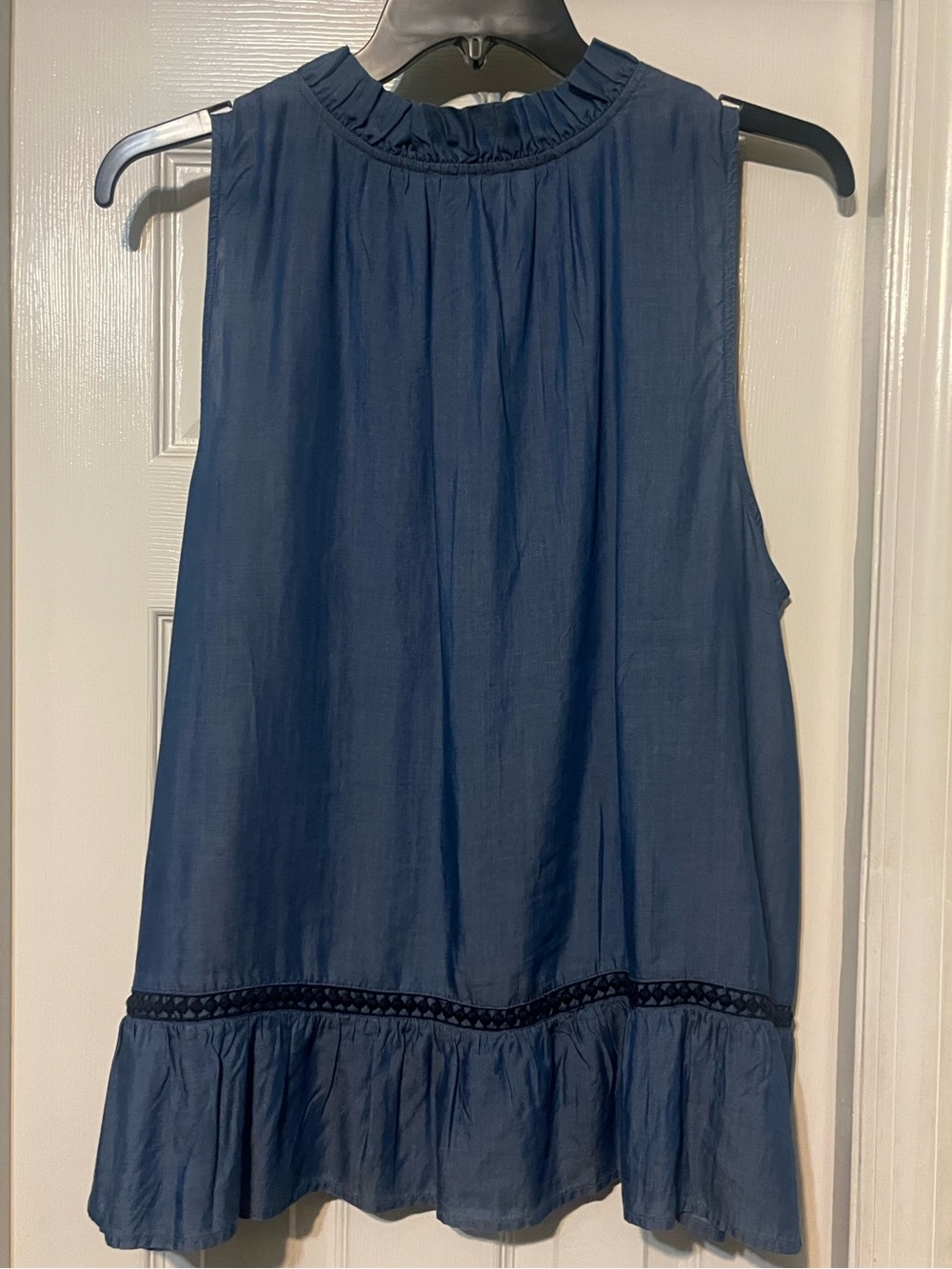 crown & ivy Navy Blue Sleeveless Tassel Ruffle Camisole - Picture 2 of 4